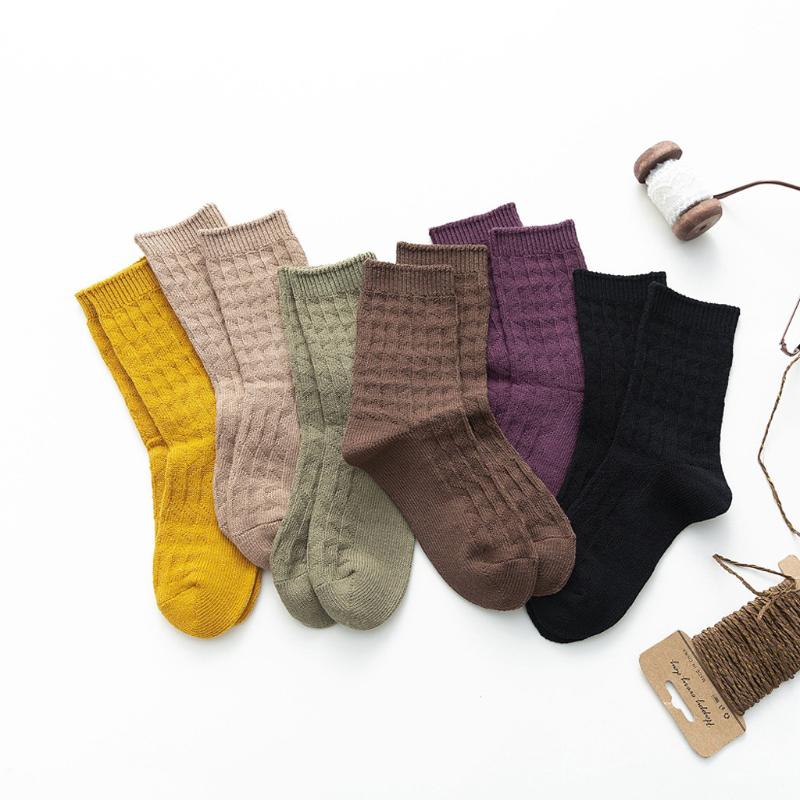 

kawaii skarpetki damskie meias skarpetki calcetines mujer socks women Girls Solid Knitted Cotton Middle Tube funny socks, Yellow