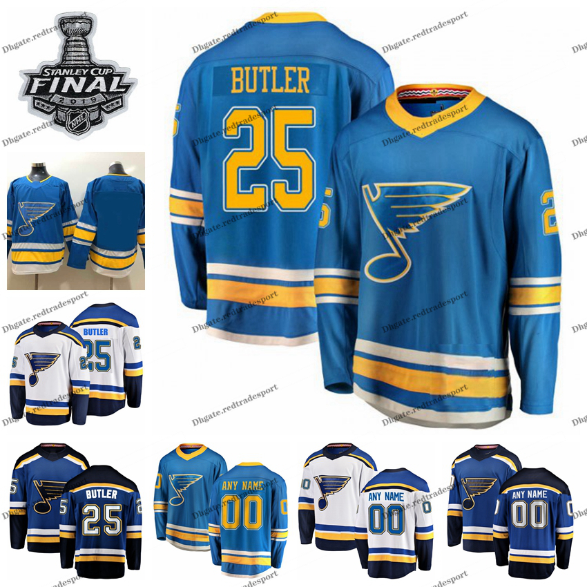 

2019 Stanley Cup Final Alternate Light Blue Customize Chris Butler St. Louis Blues Hockey Jerseys 25 Chris Butler Navy Blue Stitched Shirts, Light blue 25
