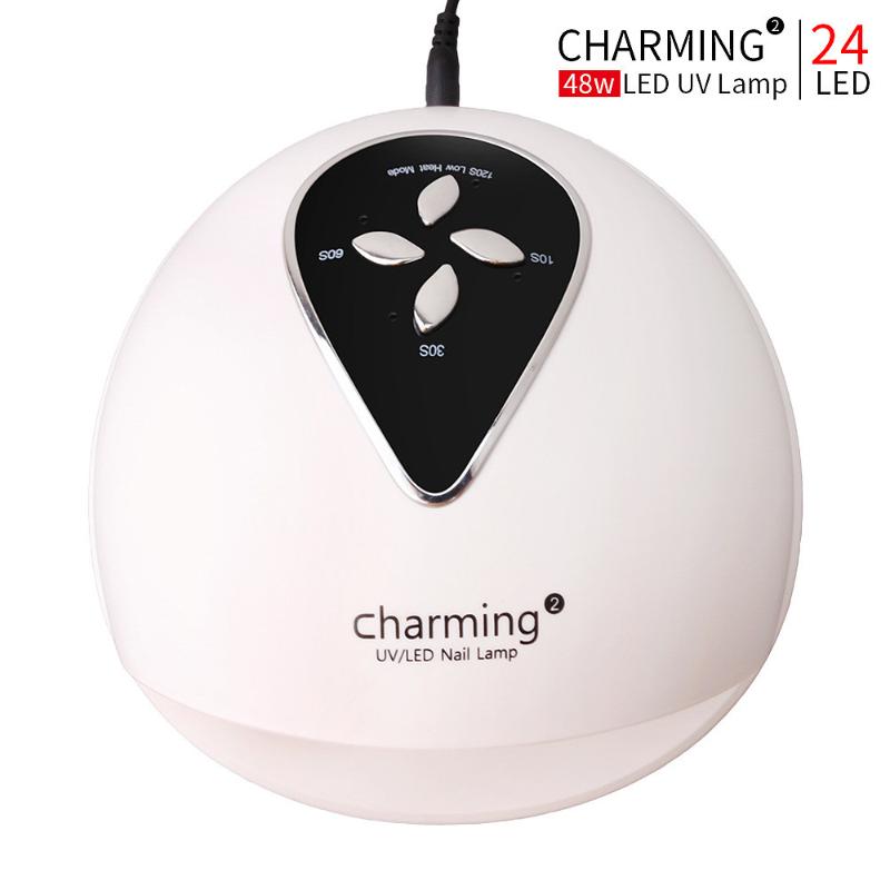

48W Nail Lamp Infrared intelligent induction 24 LED/UV Double light source lamp beads Intelligent display time, White
