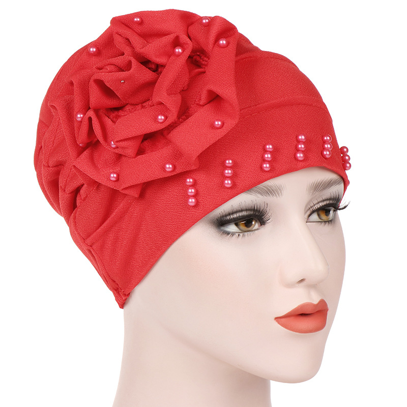 

Fashion flower muslim hijab caps solid arab wrap head Inner hijabs cotton Beads turban bonnet for women islamic underscarf cap