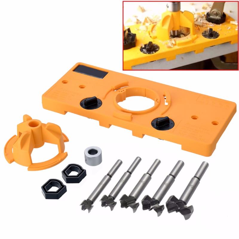 

Concealed 35MM Cup Style Hinge Jig Boring Hole Drill Guide + Forstner Bit Wood Cutter Carpenter Woodworking DIY Tools