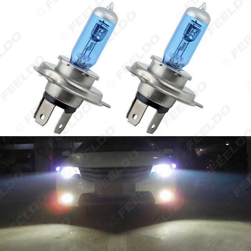 

2pcs Car H4 55W/100W 12V White Fog Lights Halogen Bulb Car Headlights Lamp Car Light Source Parking #2030