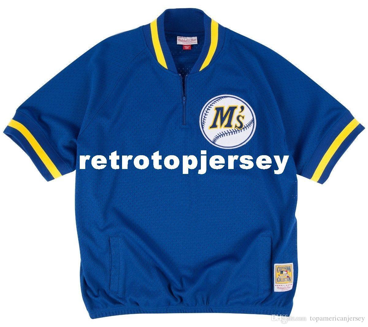 

Ken Griffey Jr. Seattle #24 Mitchell & Ness Retro 1992 Warm-Up Jacket, Black;blue