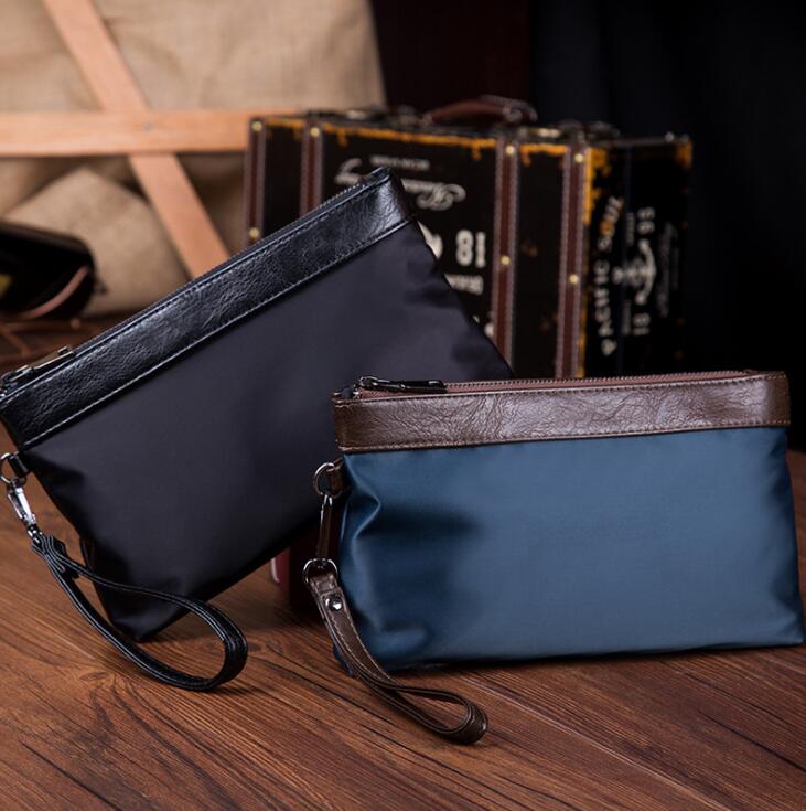 

Factory wholesale men handbag lightweight waterproof Oxford fashion wrist bag multifunctional leather wallet Joker casual mobile phone bag, Blue(oxford cloth)