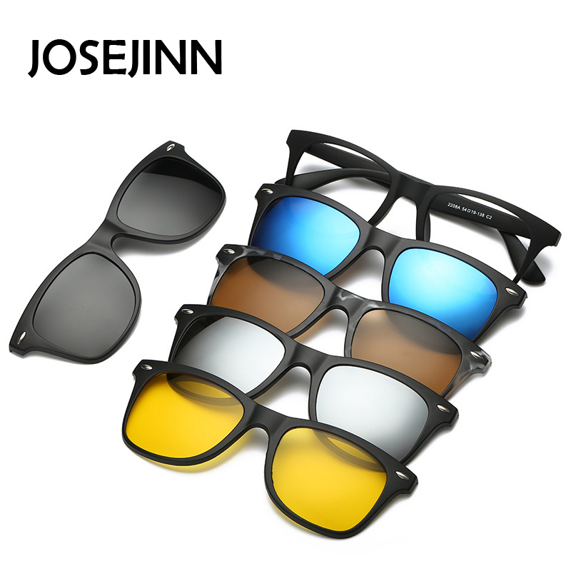 

5 in 1 sunglasses men magnetic sunglasses clip on glasses magnetic lens sunglasses