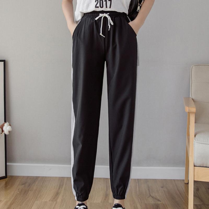 

Sports Pants Women Loose Yoga Pants Sports Trousers Exercise Fitness Running Jogging Trousers Workout Sport #D, Black