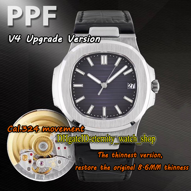 

2021 PPF V4 Upgrade-version THK 8.6mm 5711 1A-011 5711G Cal.324 S C Automatic Mens Watch Dark Gray Dial Leather-Band Sport-Watches eternity, Box