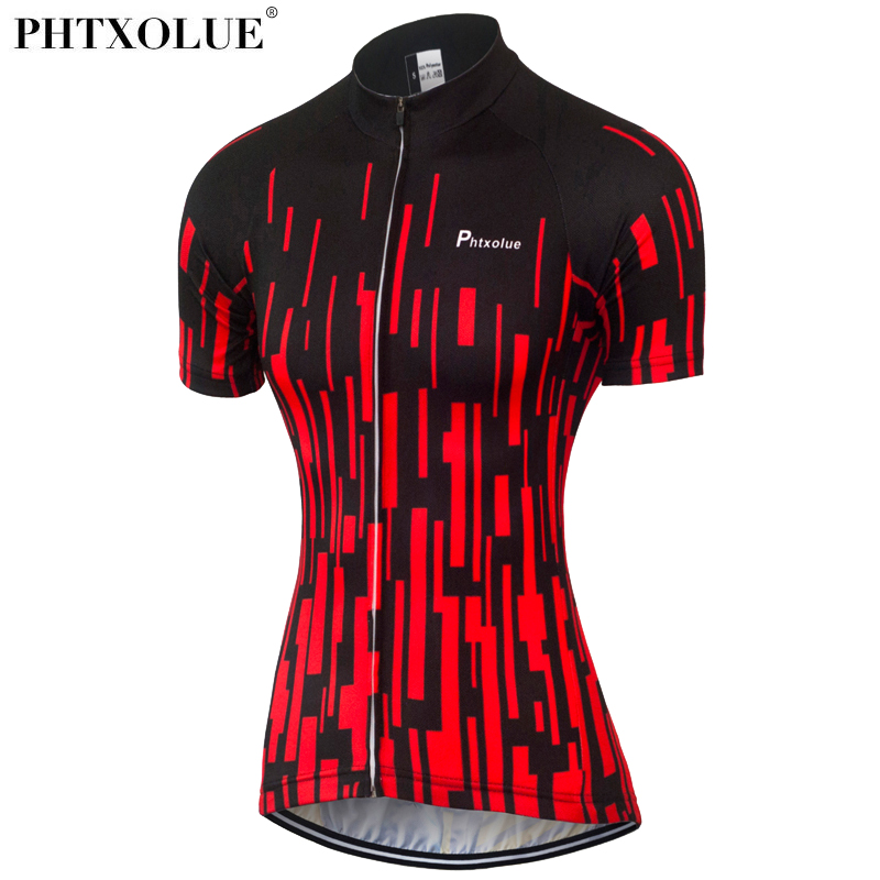 

Phtxolue Summer Cycling Jersey Women Mtb Mountain Bike Shirt Black Red Breathable Camisa Ciclismo Wear Cycling Clothing QY0341, Qy0341 women 1