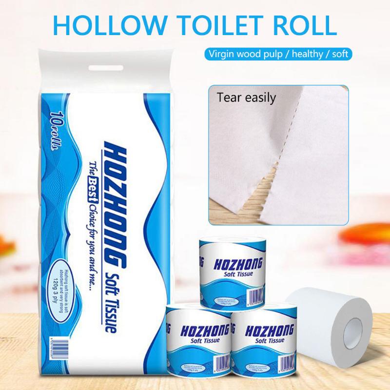 

10 Roll Hollow Replacement Paper 3 Layer Thickened Toilet Table Kitchen Rolling Paper Bath Tissue Papier Toaletowy