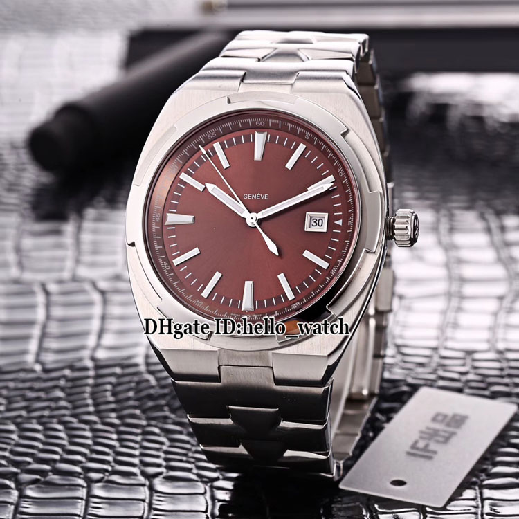 

Overseas Date 4500V/110A-B146 Japan Miyota Automatic Brown Dial Mens Watch Silver Case SS Steel Band Sports New Watches Sapphire, Vc-a03f