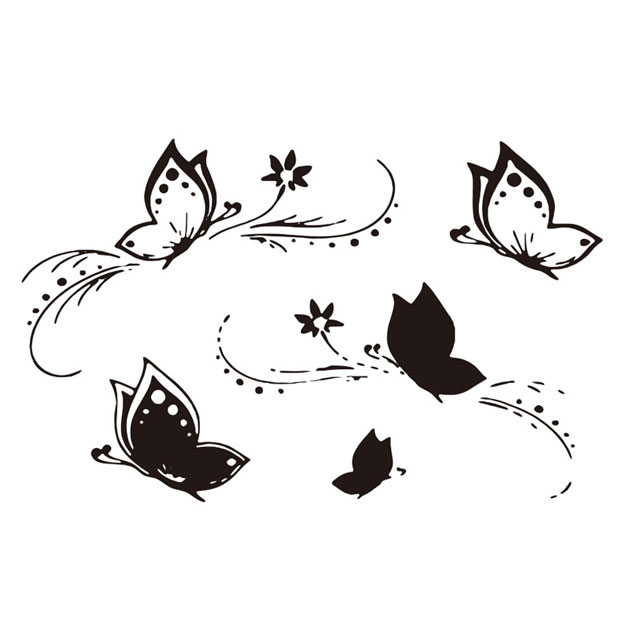 Butterfly Group Fly Hood Car Sticker Decorative Cover Body Decoration Flower Decals-image-493880206