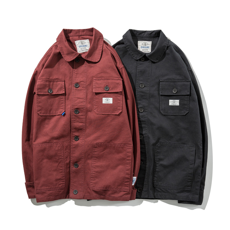 2019 New Spring Japanese Harajuku Streetwear Coat Male High Street Hip Hop Fashion Casual Tooling Jacket Mens Clothing