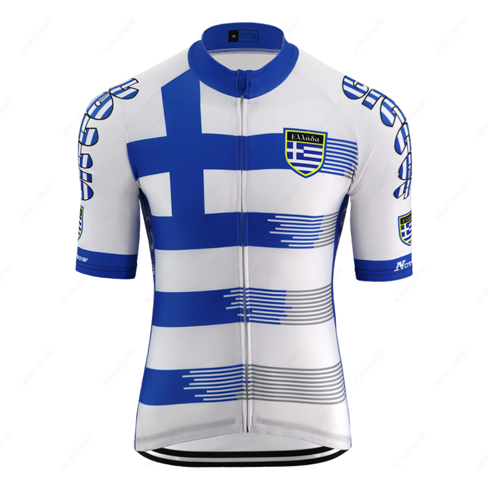 

Summer New Pro Hellenic Republic national team flag cycling jersey men white road bicycle clothes racing cycling clothing mtb bike clothing, Men jersey