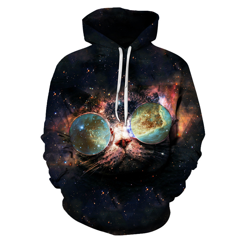 

Funny Galaxy Cat Printed 3D Sweatshirt Hoody Men Women Cute Cat Design Pullover Male Spring Long Sleeve Tracksuit Man Jacket, Beige