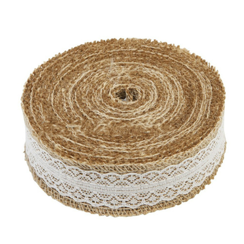 Rustique Vintage Fête Bricolage de Hesse Bord Sisal Bordure Jute Toile De Jute Dentelle Ruban