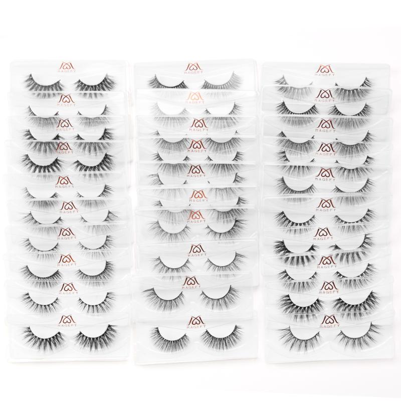 

10 pairs eyelashes wholesale hand made mink eyelashes 3d mink hair lashes natural lashes makeup 3d volume false