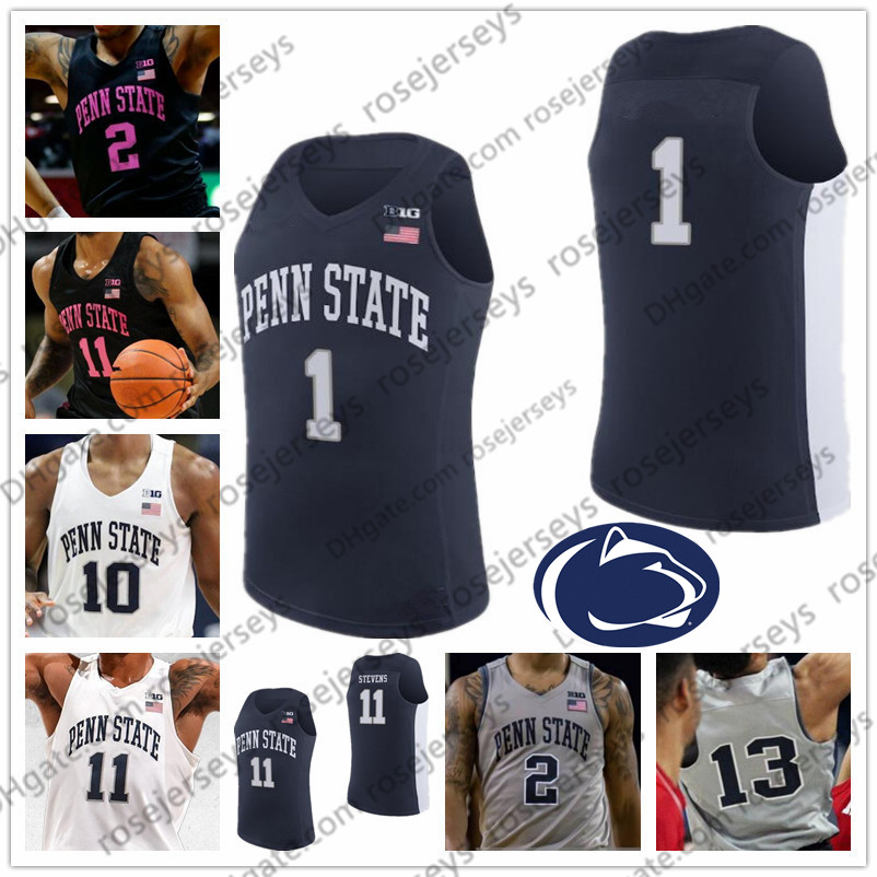 

Custom Penn State Nittany Lions 2020 Basketball #0 Myreon Jones 11 Lamar Stevens 12 Brockington 24 Mike Watkins PSU MEN YOUTH KID Jerseys, White (only number)