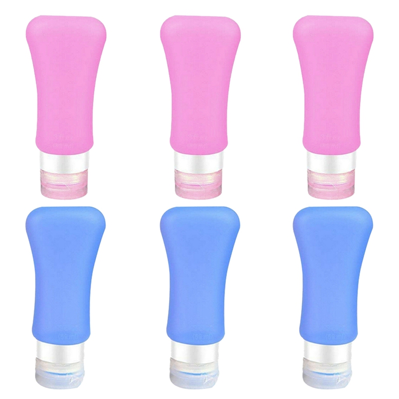 

6Pcs Silicone Travel Bottles Containers Cosmetic Pots Empty Lotion Liquid Bottle