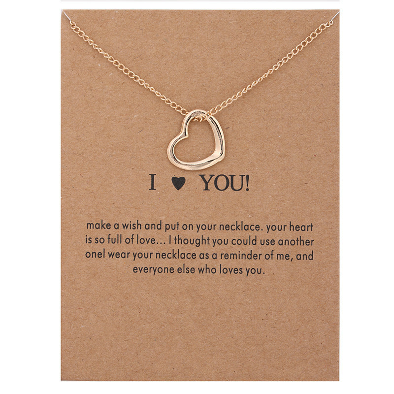

Open Medium Heart Pendant Necklace Gold Silver Perfect Love Open Heart Alloy Pendants Fashion Pendant Necklaces