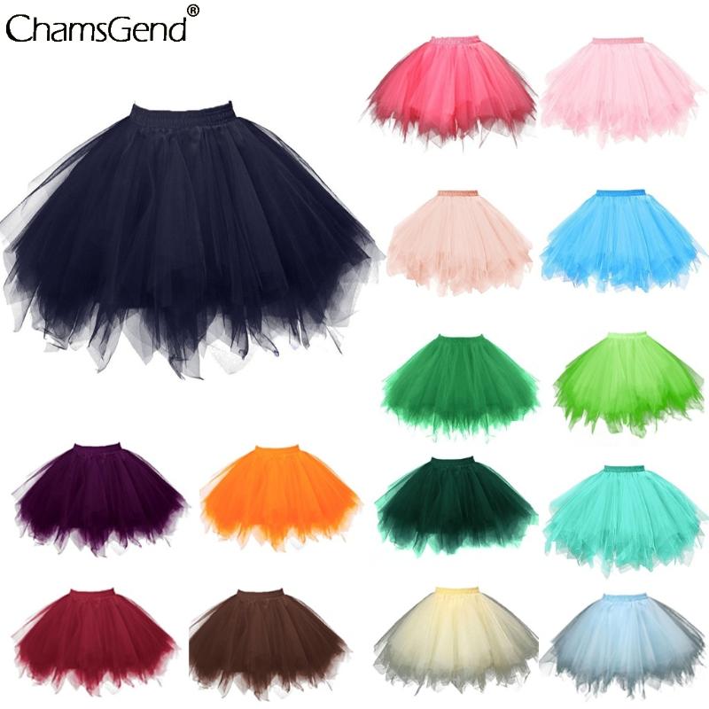 

Short Tulle Skirt Women High Quality Mesh Pleated Skirt Slip Elastic Party Dance Ballet Skirts Beach Underskirt Falda Mujer 2020