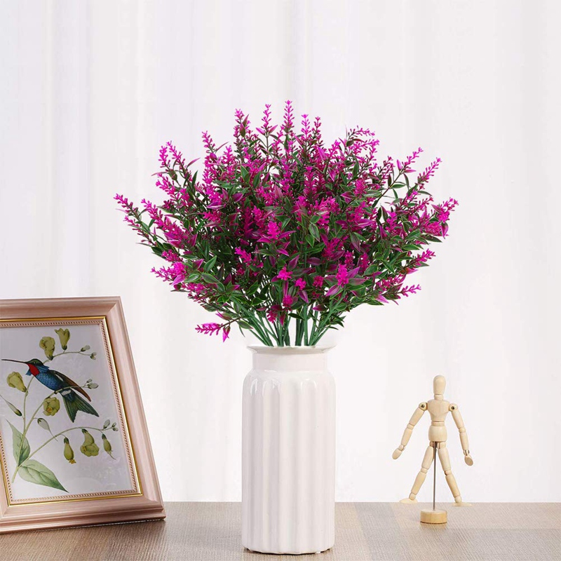 

Artificial Lavender Flowers Plants 6 Pieces,Lifelike Uv Resistant Fake Shrubs Greenery Bushes Bouquet To Brighten Up Your Home K, Violet