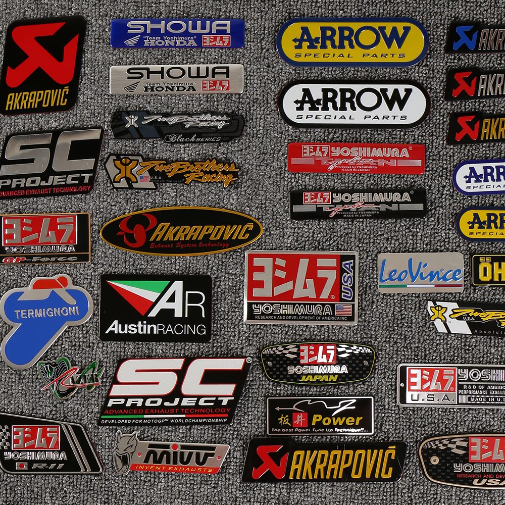 Aluminum Alloy 3D Heatresistant Motorcycle Exhaust Pipes Decals Sticker Newly Motorcycle Decals