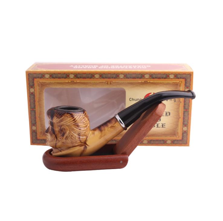 

Creative Carving Resin Pipe Bending Hammer Pipe New Type Free Removable Clean Tobacco Tool