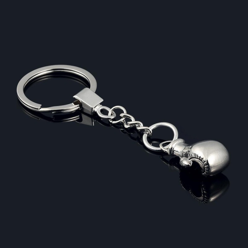 

Creative gift boxing gloves key chain Bag Pendant Key Ring Sport Key Chain boxer golvers metal keychain, Silver