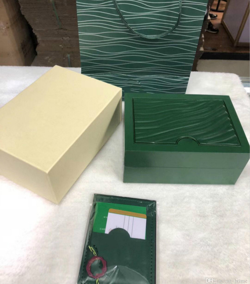 

Luxury Top selling Perpetual Watch Green watch Box Tag Papers Card Purse Boxes Handbag For Sea-Dweller 126660 116660 126710 126715 Watches, Black;blue