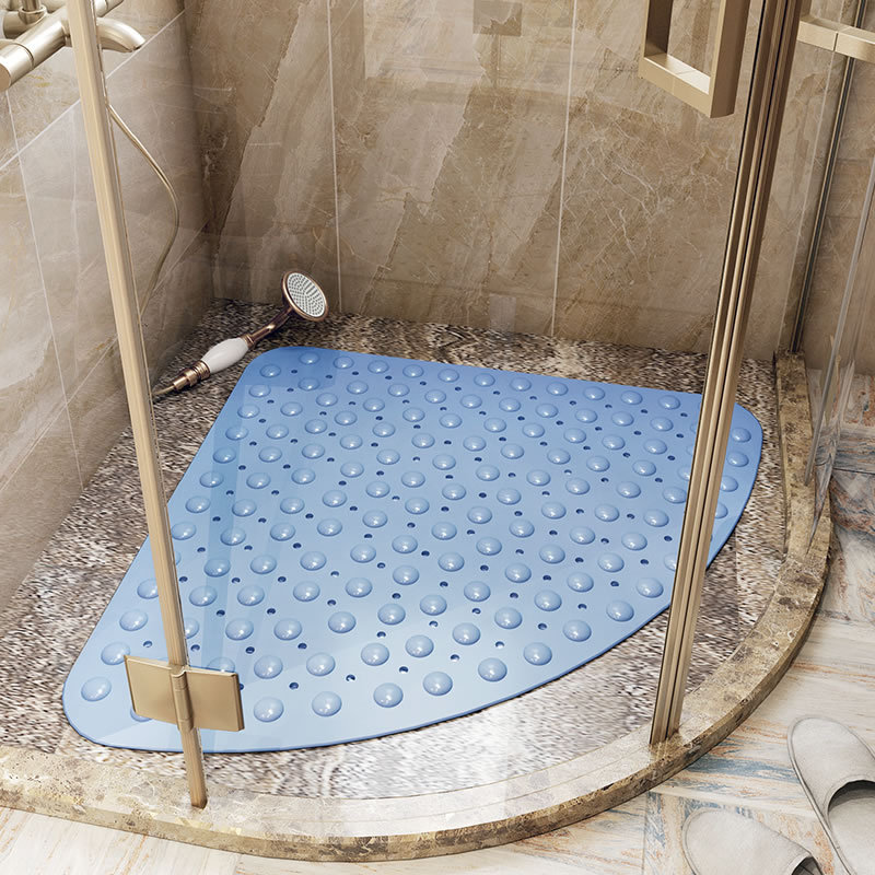 

Star Toilet Fan-shaped Sucker PVC Mat Shower Room Bath Mat Household Bathroom fang hua dian zi, Fan shaped pad gray