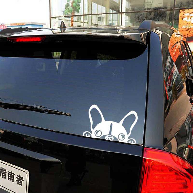 

Cute Dog Car Sticker Door Rear Cover Scratches Reflective Decal Sticker, Red