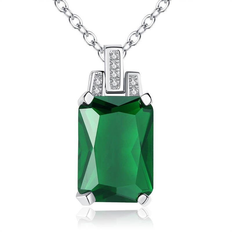 

Pendant Necklace Short Choker Necklace Crystal Glass green statement jewelry chain women stone for women Gift