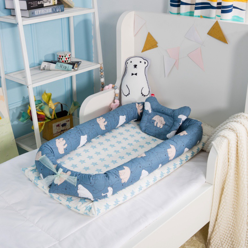

Portable Baby Bassinet for Bed Lounger Newborn Crib Breathable and Sleep Nest with Pillow