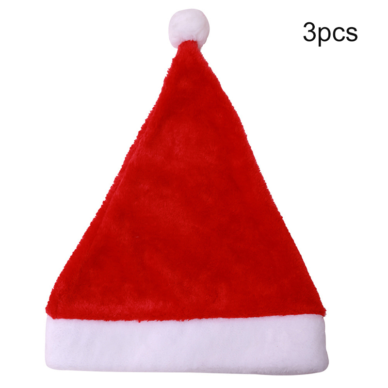 

Christmas Hat Cap Party Santa Claus Red Plush Xmas Headgear Costume Family Gifts