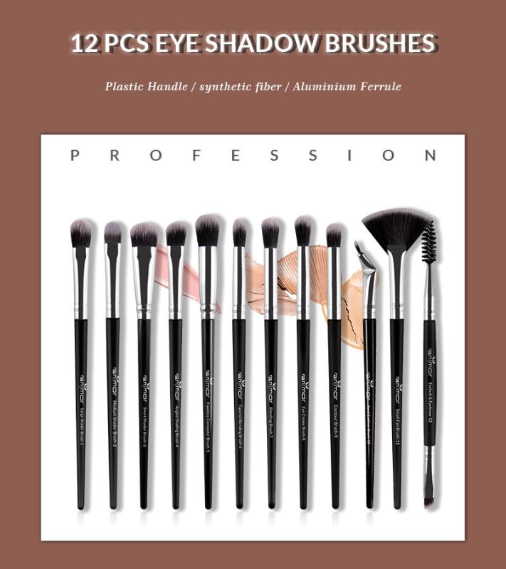 

12 Pieces 2020 Hot Selling Customize Wholesale Professional Plastic Handle Makeup Brushes Set