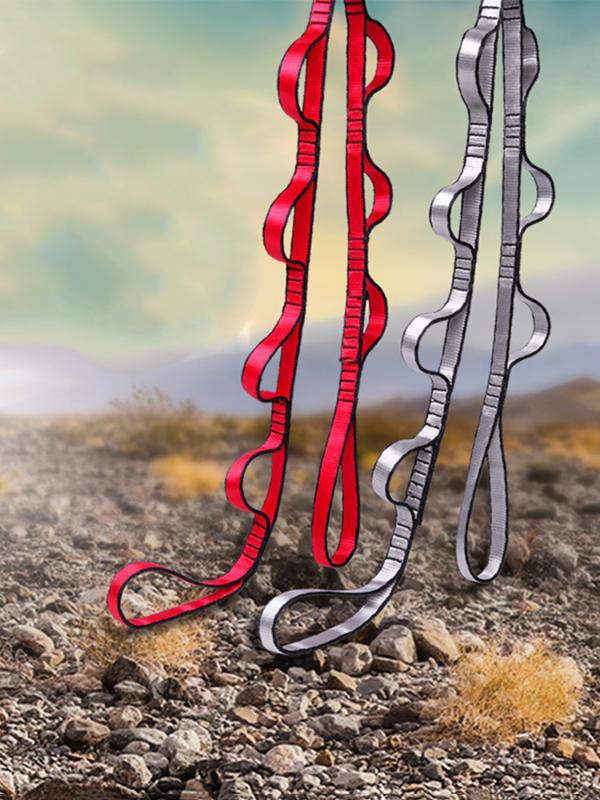 

Chain Extension Strap Adjustable Loops Straps Rope Carabiner Yoga Swing Sling Trapeze Aerial Hammock Ceiling Anchor, Red