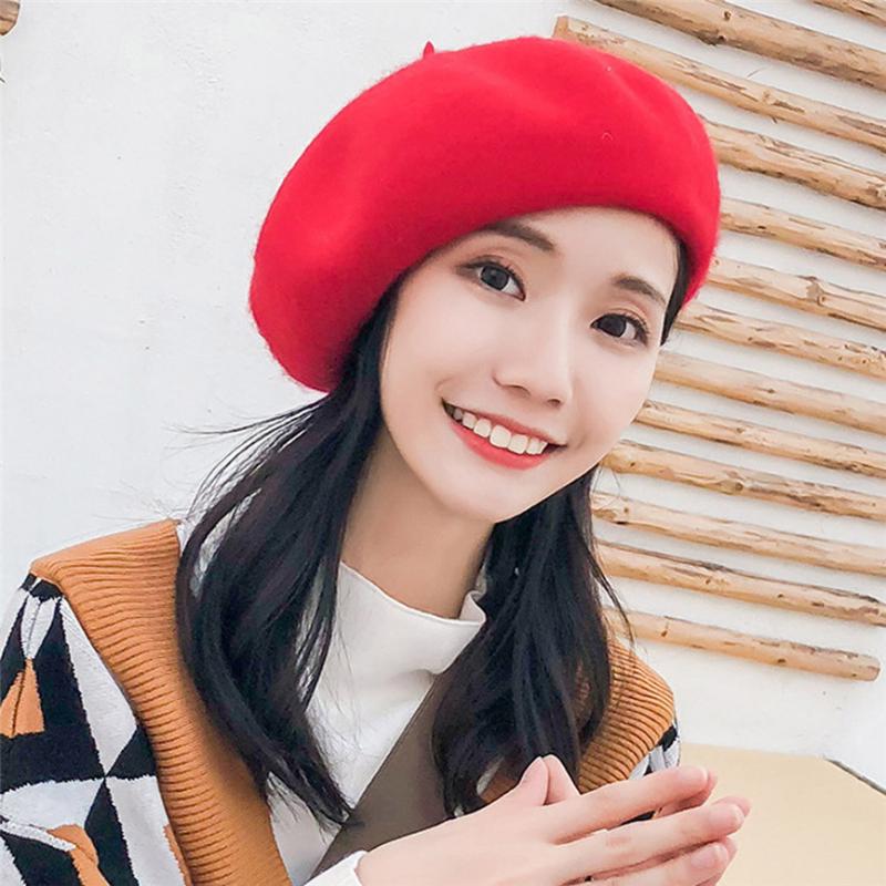 

Women's Hat Autumn And Winter Warm Fashion Wool Beret Painter Dome Trend Cotton Hat Wool Trend Beret High Quality Ladies Caps c3, Ny