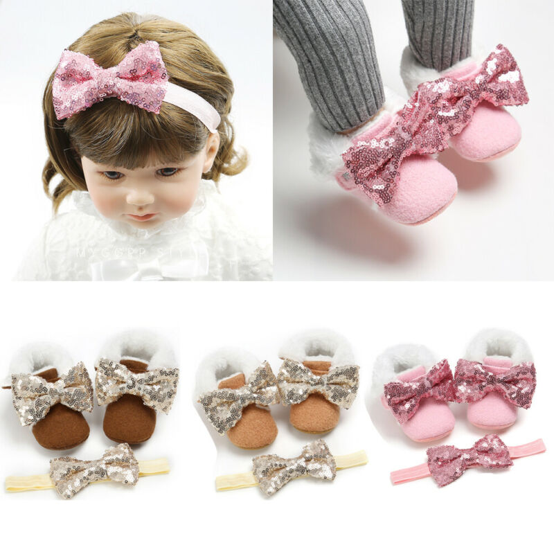 

Baby Casual Shoes Winter Warm Newborn Baby Girls Soft Sole Crib Shoes Toddler Anti-slip Boots