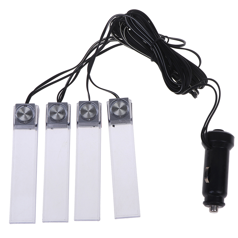 

Universal 4 Pcs/set 12V LED Light Glow Lamp Car Interior Decoration Atmosphere Lights Colorful Lamp Foot Lamps