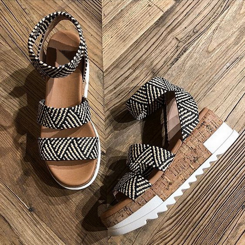 

New Women Platform Sandals Women Peep Toe High Heel Ankle Buckles Sandalia Espadrilles Female Sandals Shoes Zapatos Muje, Gray