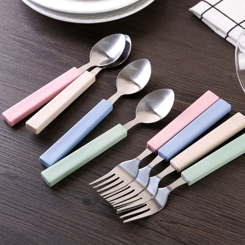 

4 Color Stainless Steel Dessert Ice Cream Spoon Fruit Spoon Coffee Accessories Western Flatware Drinking Tools