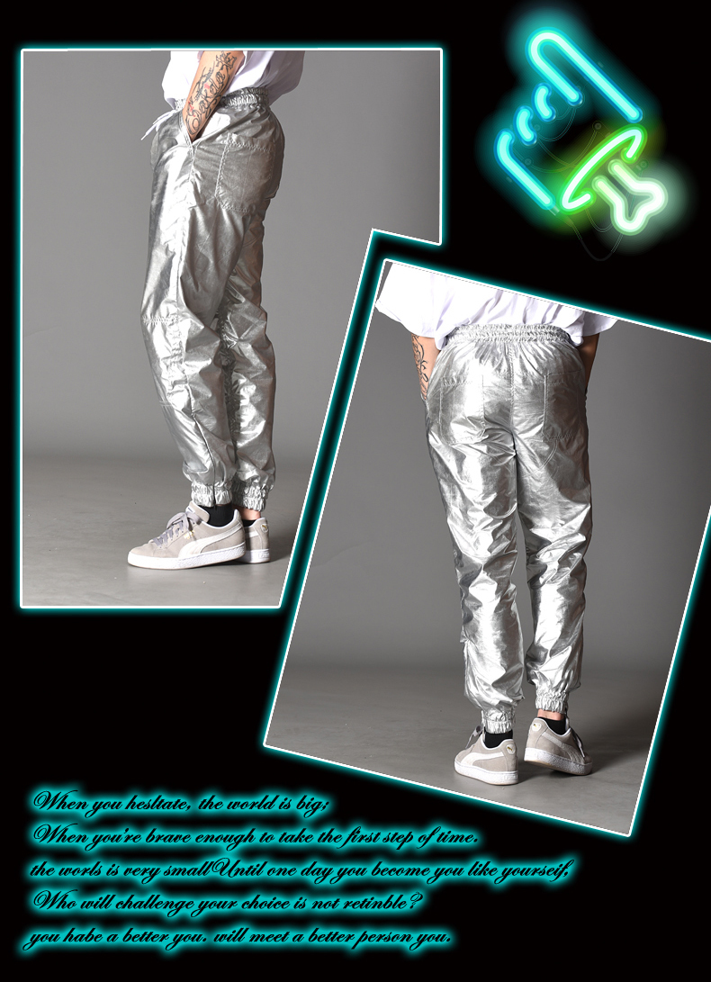 Großhandel Helle Silber Hosen Männer Cool Hip Hop Lässige Jogger Männer Hosen Hohe Qualität Jogginghose Elastische Taille Ankle Hose A5527 Y190509 Von Großhandel Helle Silber Hosen Männer Cool Hip Hop Lässige Jogger Männer Hosen Hohe Qualität Jogginghose Elastische Taille Ankle Hose A5527 Y190509 Von