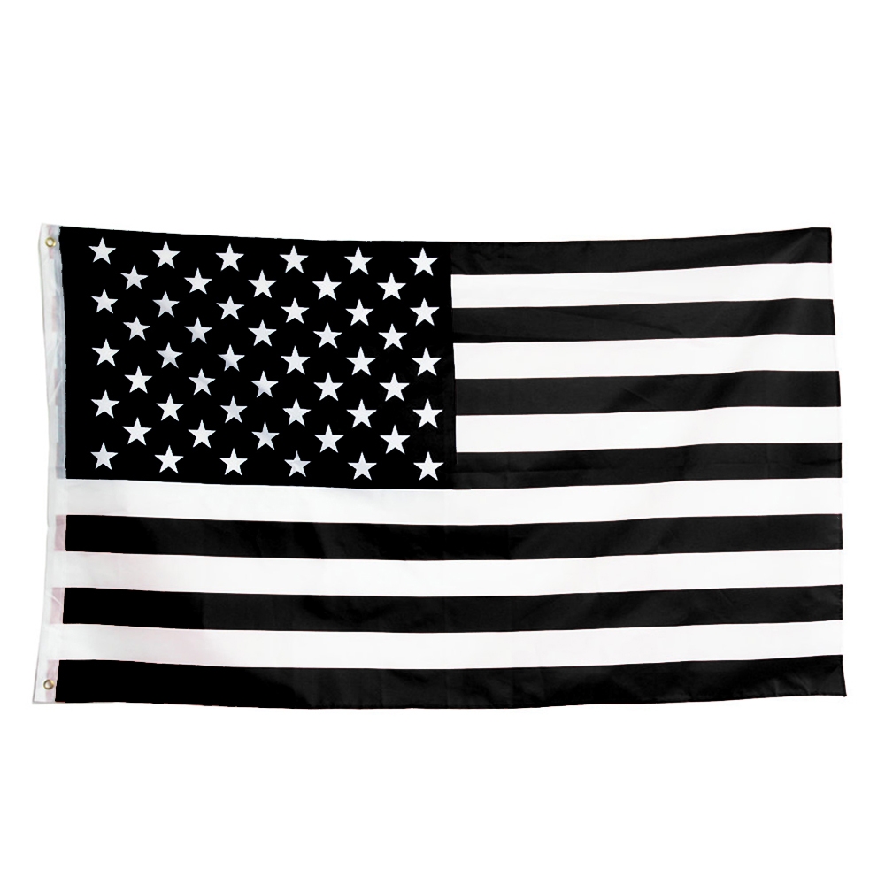 

Free Shipping In Stock 3x5ft 90x150cm Polyester Recession USA Black and White American Flag Banner for Indoor Outdoor Hanging Decoration