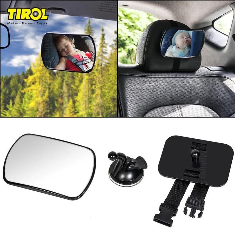 

Tirol Adjustable 3 in 1 Car Baby Mirror 360° Rotating Wide View on Windshield, Sun Visor or Rearseat Headrest for Safety T25692a
