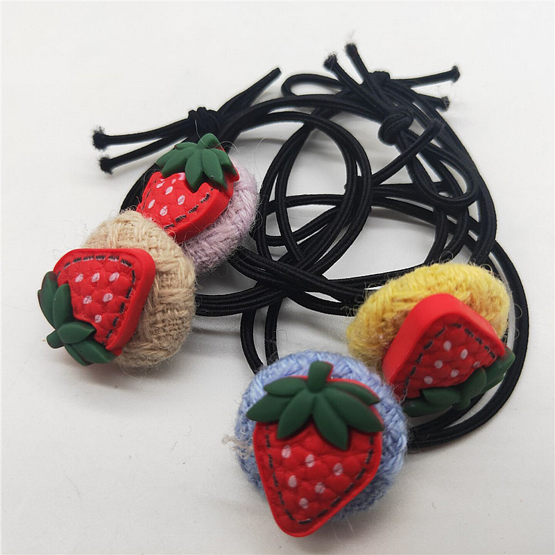 

20psc/set lindo Anillo para el cabello de strawberry fruta cabeza cuerda elástica banda de goma banda para el cabello diademas d, Picture color