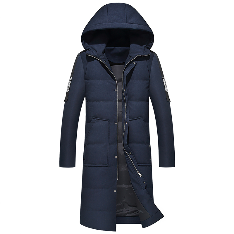 

Men's down jacket high quality Men Winter Jacket Hooded Duck Down Male Windproof Warm Parka 2019 Men Long Coats, 1712 white