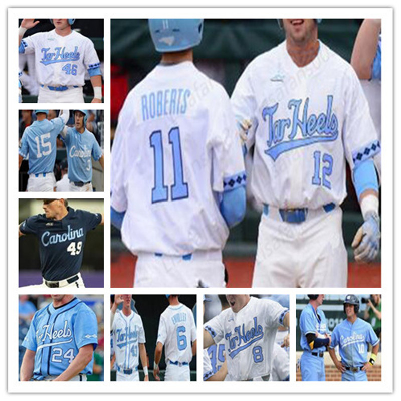 

UNC North Carolina Tar Heels baseball 88 Kyle Seager 43 Matt Harvey 45 Austin Bergner 44 Love CWS White Blue Jerseys, Dark blue