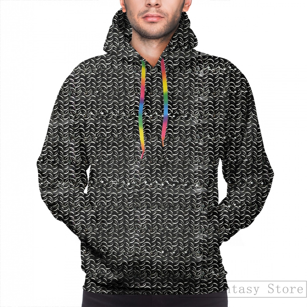 

Mens Hoodies Sweatshirt for women funny Chainmail Medieval Armor Art print Casual hoodie Streatwear, Men