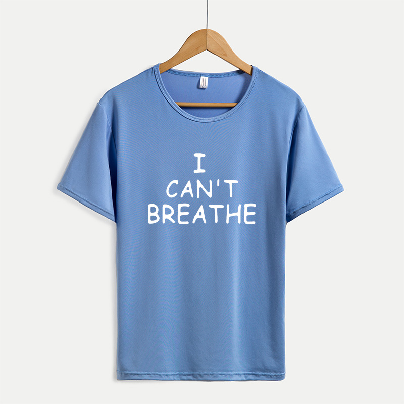 

I CAN'T BREATHE Mens Casual T-shirts Womens Summer Short-sleeve T-shirts Youth Solid Color Print Outdoorwear Hot Sale, Yellow