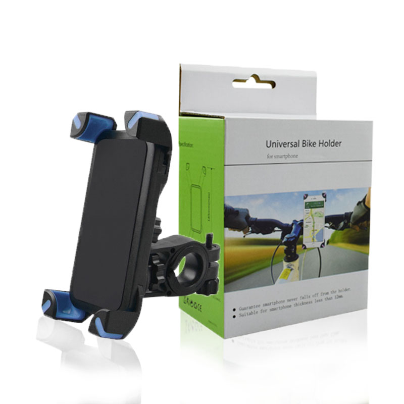 

Bike Bicycle Phone Holder 360 Degree Rotating Handlebar Clip Stand Mount Bracket For iphone XS MAX XR X SmartPhone, Black+blue